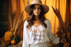 Autumn Girl Background, Autumn Woman Mockup, T Shirt, d29 Product Image 2
