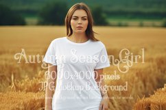 Autumn Girl Background, Autumn Woman Mockup, T Shirt, d31 Product Image 1