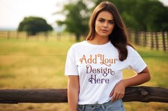 Autumn Girl Background, Autumn Woman Mockup, T Shirt, d32 Product Image 2