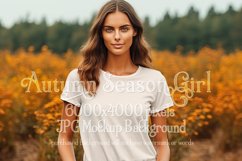 Autumn Girl Background, Autumn Woman Mockup, T Shirt, d4 Product Image 1