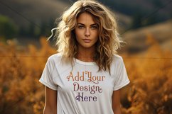 Autumn Girl Background, Autumn Woman Mockup, T Shirt, d5 Product Image 2