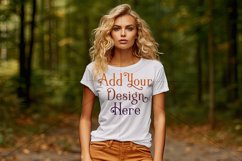 Autumn Girl Background, Autumn Woman Mockup, T Shirt, d7 Product Image 2