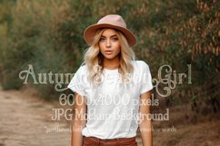 Autumn Girl Background, Autumn Woman Mockup, T Shirt, d8 Product Image 1
