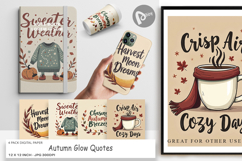 Digital Paper Autumn Glow Quotes Product Image 1