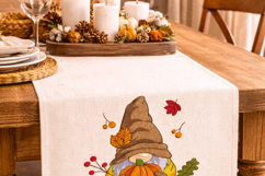 Fall Gnome with pumpkin Machine Embroidery Product Image 2