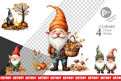 Autumn Gnome Friends Clipart Product Image 1