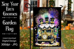 New Year&#039;s Eve Garden Flag, New Year Gnomes Garden Flag, d1 Product Image 1