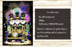 New Year&#039;s Eve Garden Flag, New Year Gnomes Garden Flag, d1 Product Image 2