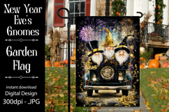 New Year&#039;s Eve Garden Flag, New Year Gnomes Garden Flag, d10 Product Image 1