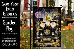 New Year's Eve Garden Flag, New Year Gnomes Garden Flag, d10 Product Image 1