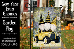 New Year's Eve Garden Flag, New Year Gnomes Garden Flag, d12 Product Image 1