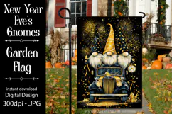 New Year's Eve Garden Flag, New Year Gnomes Garden Flag, d13 Product Image 1