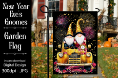 New Year&#039;s Eve Garden Flag, New Year Gnomes Garden Flag, d14 Product Image 1
