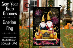New Year's Eve Garden Flag, New Year Gnomes Garden Flag, d14 Product Image 1