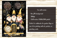 New Year&#039;s Eve Garden Flag, New Year Gnomes Garden Flag, d15 Product Image 2