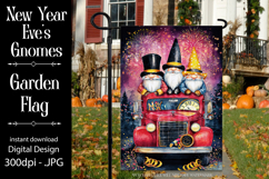 New Year&#039;s Eve Garden Flag, New Year Gnomes Garden Flag, d17 Product Image 1