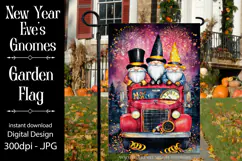 New Year's Eve Garden Flag, New Year Gnomes Garden Flag, d17 Product Image 1