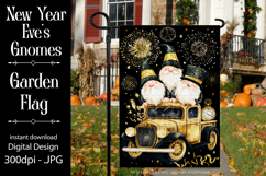 New Year&#039;s Eve Garden Flag, New Year Gnomes Garden Flag, d19 Product Image 1