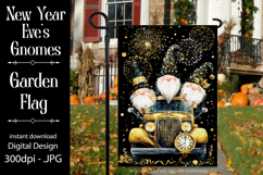 New Year&#039;s Eve Garden Flag, New Year Gnomes Garden Flag, d2 Product Image 1