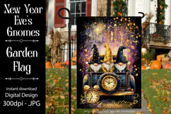 New Year's Eve Garden Flag, New Year Gnomes Garden Flag, d3 Product Image 1