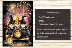 New Year&#039;s Eve Garden Flag, New Year Gnomes Garden Flag, d3 Product Image 2
