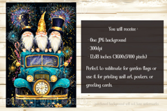 New Year&#039;s Eve Garden Flag, New Year Gnomes Garden Flag, d4 Product Image 2