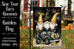 New Year's Eve Garden Flag, New Year Gnomes Garden Flag, d5 Product Image 1