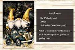 New Year's Eve Garden Flag, New Year Gnomes Garden Flag, d5 Product Image 2