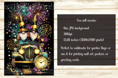 New Year&#039;s Eve Garden Flag, New Year Gnomes Garden Flag, d6 Product Image 2