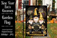 New Year's Eve Garden Flag, New Year Gnomes Garden Flag, d7 Product Image 1