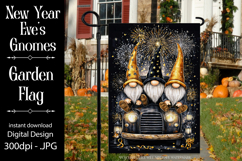 New Year&#039;s Eve Garden Flag, New Year Gnomes Garden Flag, d8 Product Image 1