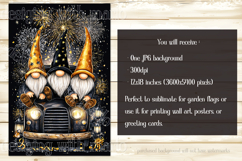 New Year&#039;s Eve Garden Flag, New Year Gnomes Garden Flag, d8 Product Image 2