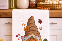 Fall Gnome with pumpkin Machine Embroidery Product Image 3
