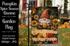 Pumpkin Spice Garden Flag, Pumpkin Kisses and Harvest Wishes Product Image 1