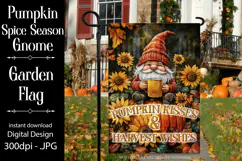 Pumpkin Spice Garden Flag, Pumpkin Kisses and Harvest Wishes Product Image 1