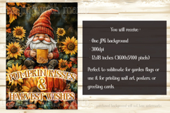 Pumpkin Spice Garden Flag, Pumpkin Kisses and Harvest Wishes Product Image 2