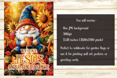 Pumpkin Spice Garden Flag, We Love Jesus and Pumpkin Spice Product Image 2