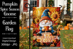 Pumpkin Spice Garden Flag, Autumn Season Gnome Garden Flag Product Image 1