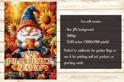 Pumpkin Spice Garden Flag, Autumn Season Gnome Garden Flag Product Image 2