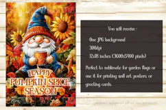 Pumpkin Spice Garden Flag, Autumn Season Gnome Garden Flag Product Image 2