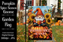 Pumpkin Spice Garden Flag, Autumn Season Gnome Garden Flag 1 Product Image 1