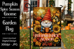 Pumpkin Spice Garden Flag, Autumn Season Gnome Garden Flag 2 Product Image 1