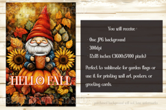 Hello Fall Garden Flag, Autumn Season Gnome Garden Flag 1 Product Image 2