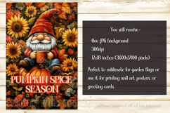Pumpkin Spice Garden Flag, Autumn Season Gnome Garden Flag 3 Product Image 2