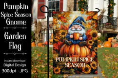 Pumpkin Spice Garden Flag, Autumn Season Gnome Garden Flag 5 Product Image 1