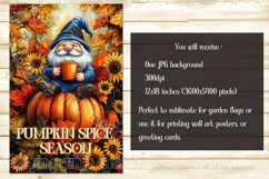 Pumpkin Spice Garden Flag, Autumn Season Gnome Garden Flag 5 Product Image 2
