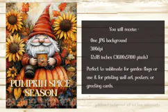 Pumpkin Spice Garden Flag, Autumn Season Gnome Garden Flag 6 Product Image 2