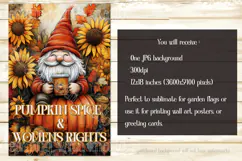 Pumpkin Spice Garden Flag, Womens Rights, Autumn Gnome Flag Product Image 2