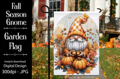 Autumn Gnome Garden Flag, Fall Season Gnome Garden Flag, d1 Product Image 1
