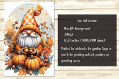 Autumn Gnome Garden Flag, Fall Season Gnome Garden Flag, d1 Product Image 2